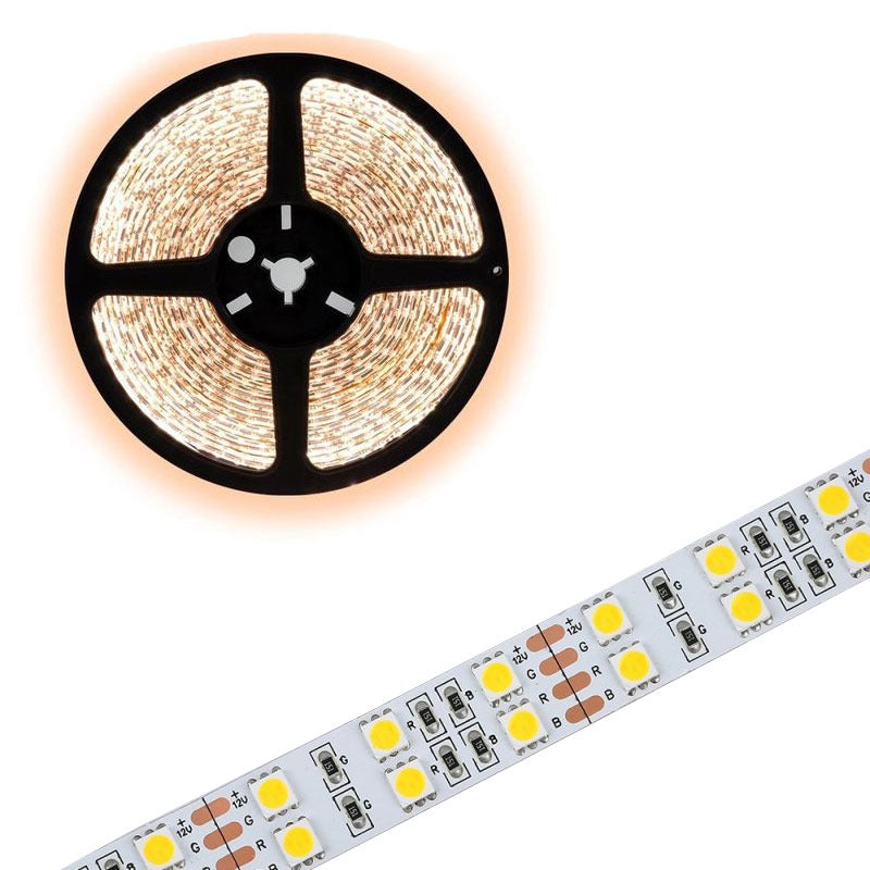 5 meter warm wit led strip - Dubbele rij - 120Leds/m - 12V 5 meter warm wit led strip - Dubbele rij - 120Leds/m - 12V